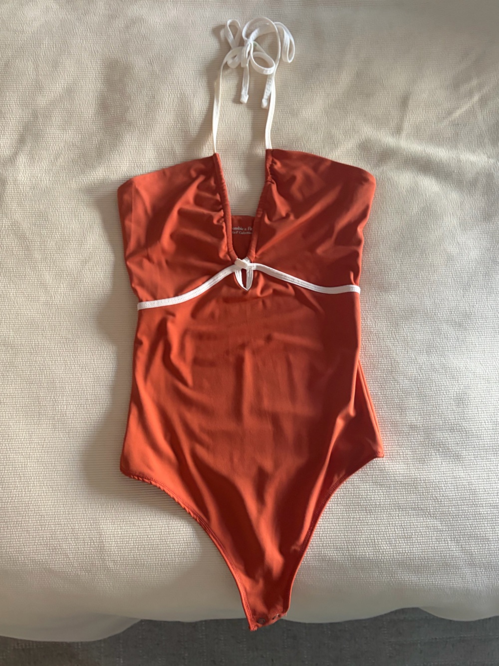 Abercrombie & Fitch Orange Bodysuit with White Trim